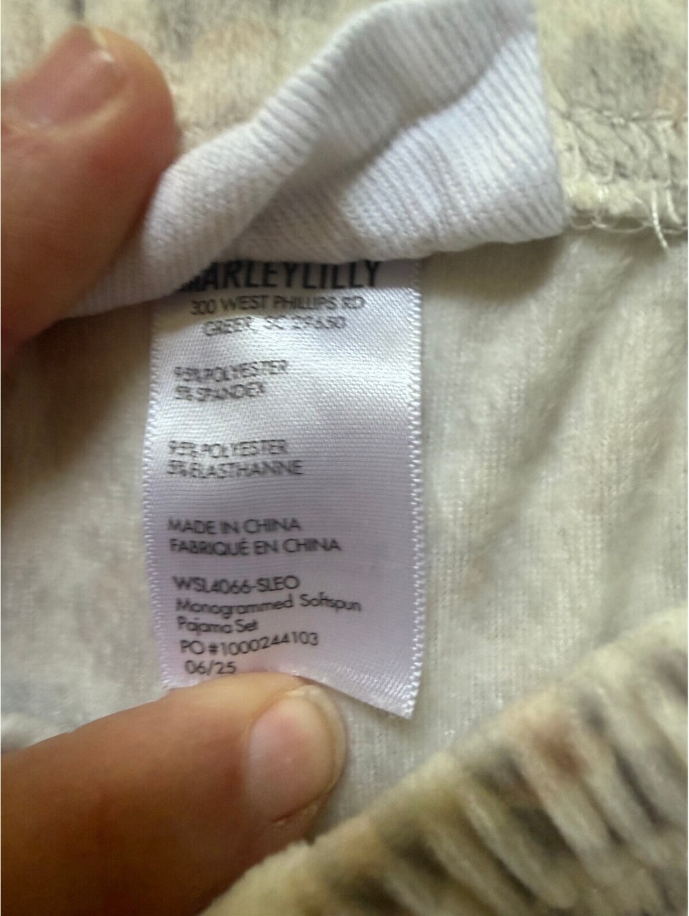 MarleyLilly Snow Leopard Print PJ Set - MONOGRAMED RKR - Small - Picture 5 of 6